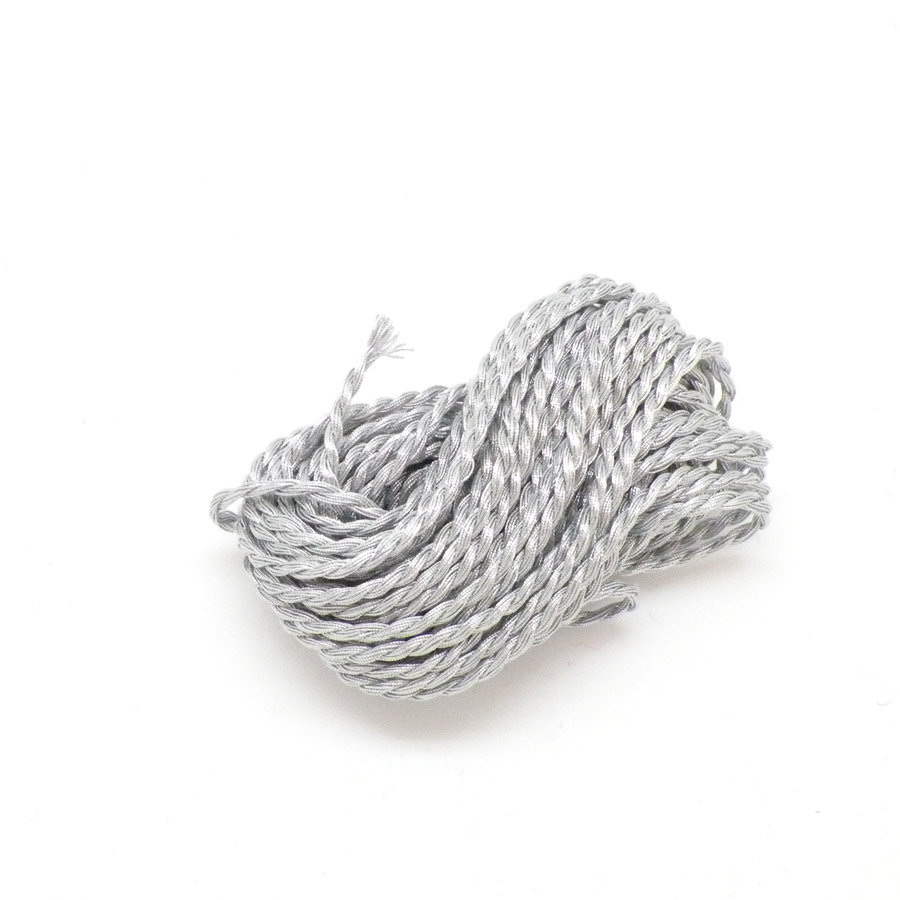 Sznurek skręcany metaliczny srebrny 2 mm