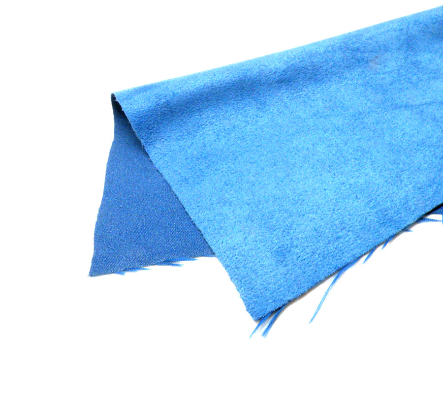 Tkanina welurowa - niebieska