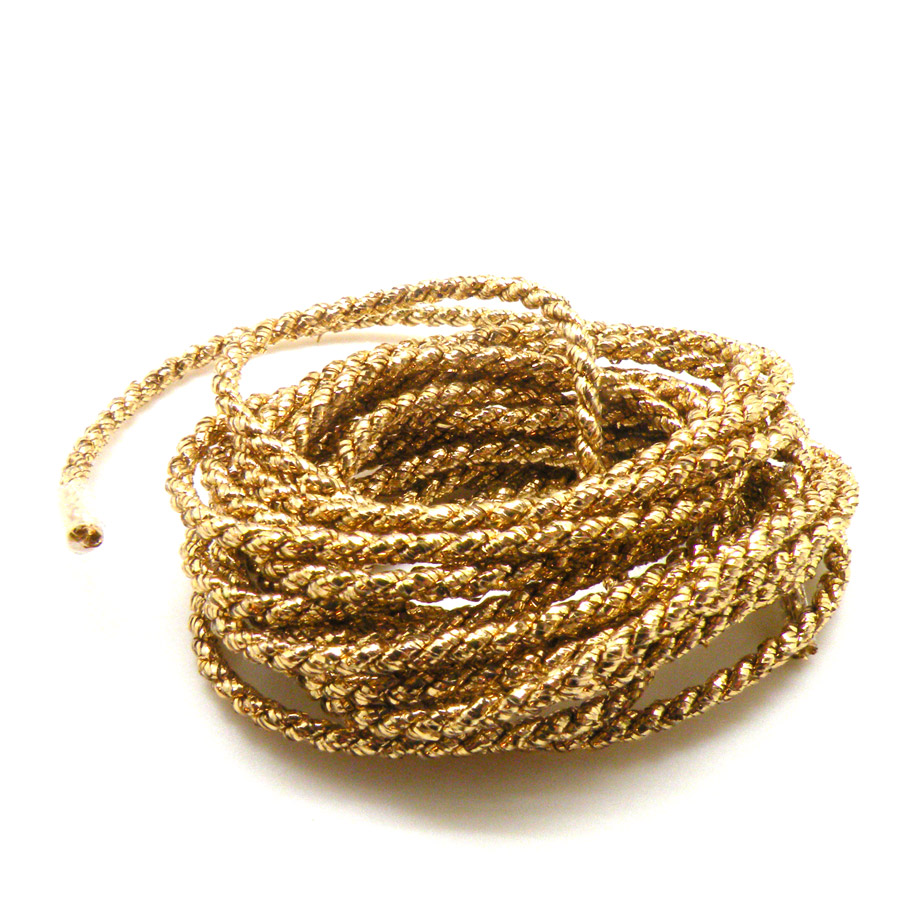 Sznurek soutache skręcany metaliczny złoty