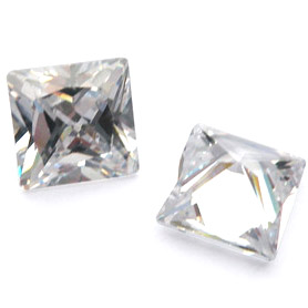 cyrkonia kwadratowa biała 8x8mm