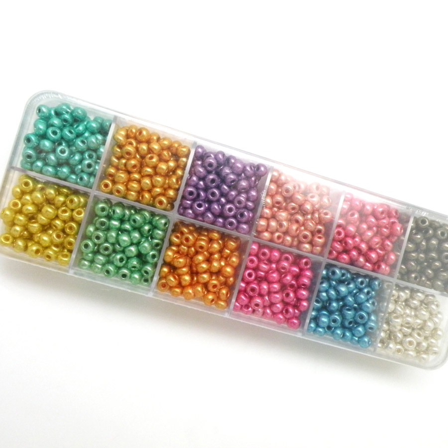 Zestaw koralików kolorowych (metaliczne)