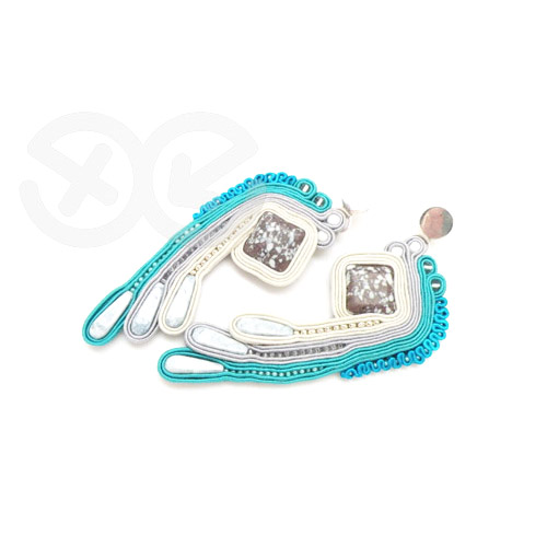 Tutorial Soutache - Kolczyki turkusowe