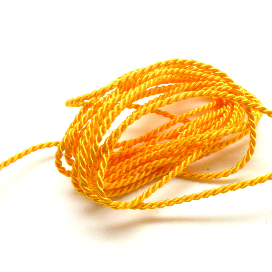 Sznurek soutache skrecany żółty