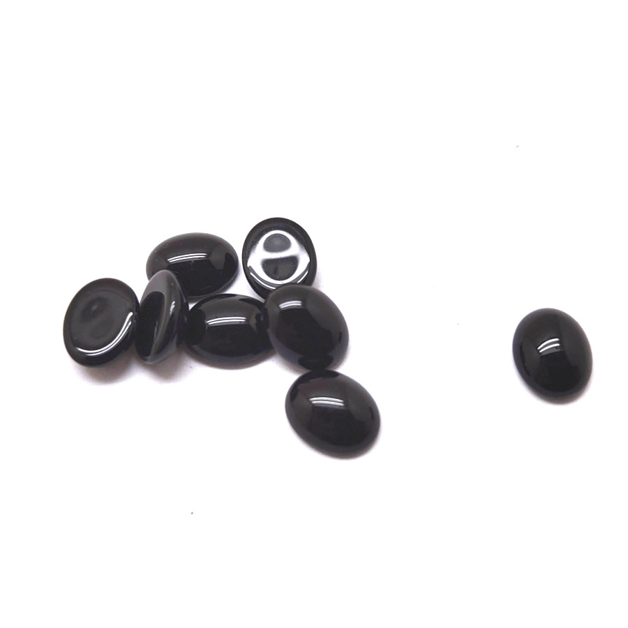 Szklany kaboszon czarny 10x8mm