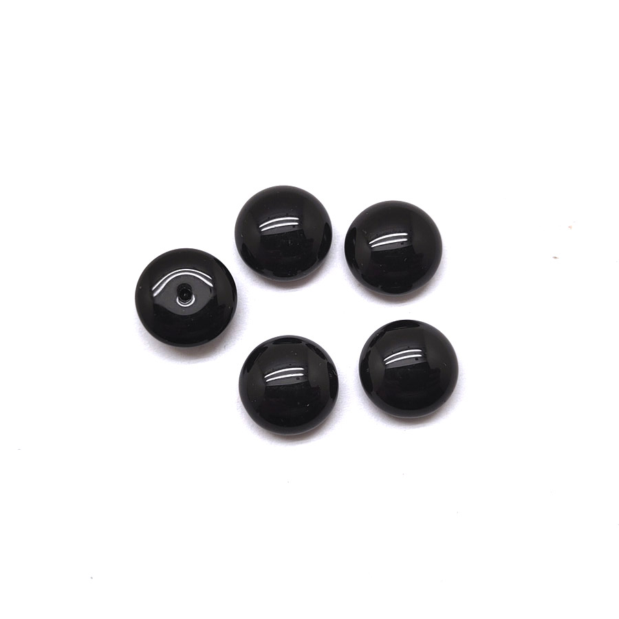 Szklany kaboszon czarny 14mm