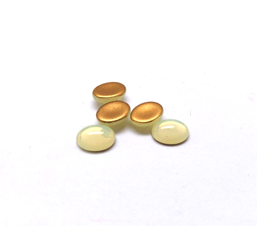 Szklany kaboszon żółty 10x8mm