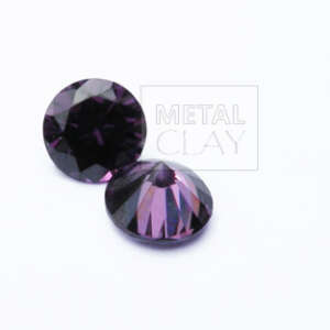 cyrkonia okrągła ametyst 8 mm