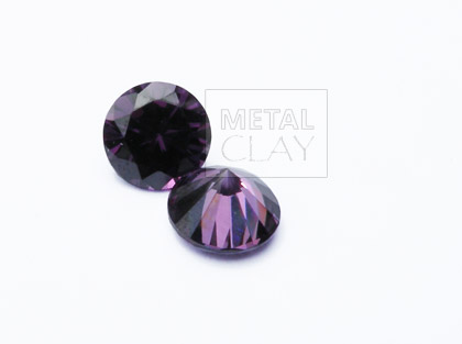 cyrkonia okrągła ametyst 8 mm