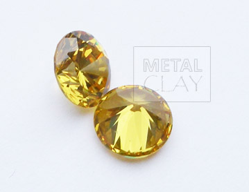 cyrkonia okrągła gold 8 mm