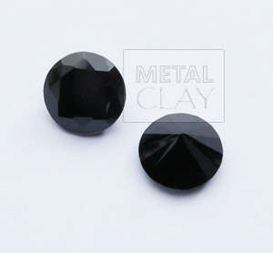 cyrkonia okrągła czarna 8 mm