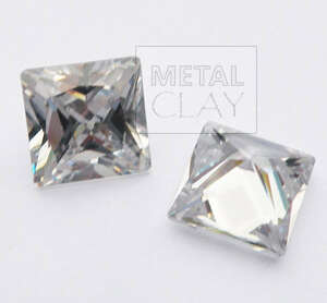 cyrkonia kwadratowa biała 8x8mm