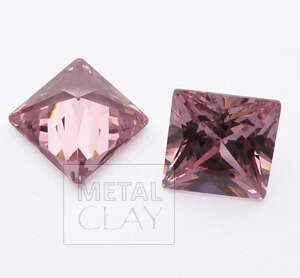 cyrkonia kwadratowa pink 8x8mm