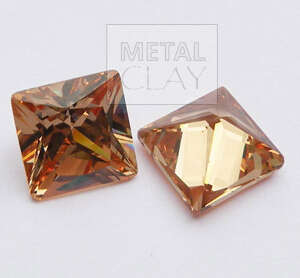 cyrkonia kwadratowa szampan 8x8mm