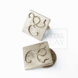 Stempel mosiężny wklęsły 14x14mm - listek