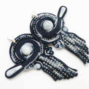 Tutorial Soutache - kolczyki "Granatowy Melanż"